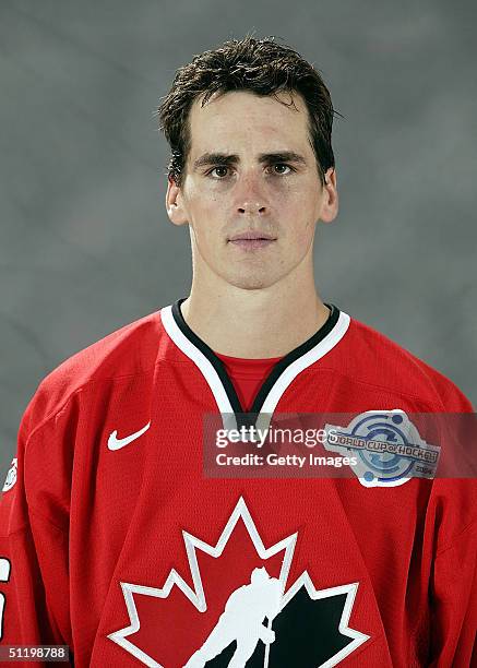 Wade Redden of Team Canada poses for a portrait during camp at the University of Ottawa, Ottawa, Ontario. August 19, 2004.