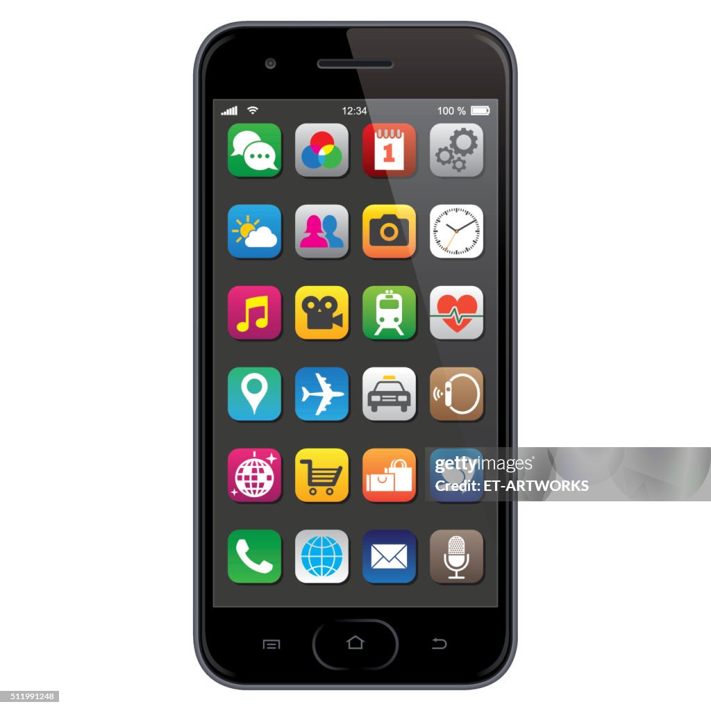 Smartphone with app icons
