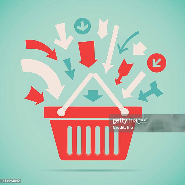 add to basket - market-retail-space stock illustrations