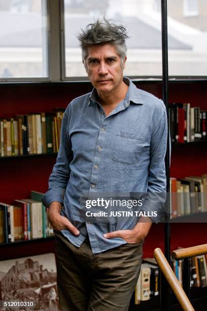 Chilean architect Alejandro Aravena poses for a portrait in London on February 23, 2016. / TO GO WITH AFP STORY BY ALFONS LUNA