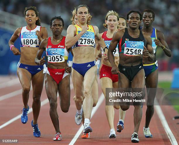 Maria de Lurdes Mutola of Mozambique , Maria Cioncan of Romania, Letitia Vriesde of Suriname and Joanne Fenn of Great Britain competes in the women's...