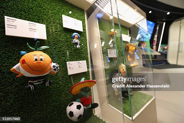 General view at the exhibition hall of the FIFA World Football Museum on January 12, 2016 in Zurich, Switzerland.