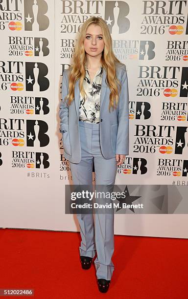 Anais Gallagher arrives the BRIT Awards 2016 at The O2 Arena on February 24, 2016 in London, England.