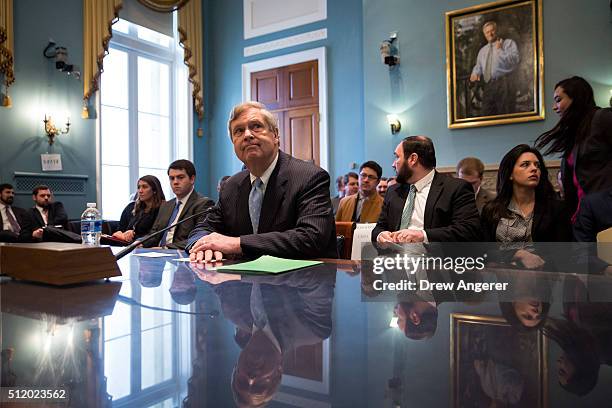 Secretary of Agriculture Tom Vilsack waits for the start of a House Committee on Agriculture hearing regarding the state of the rural economy, on...