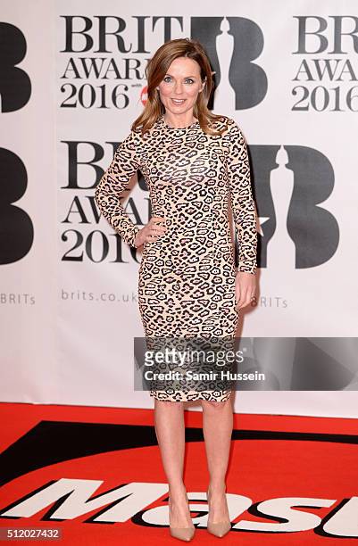 Geri Horner attends the BRIT Awards 2016 at The O2 Arena on February 24, 2016 in London, England.