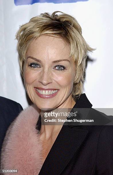 Actress Sharon Stone attends Project Angel Food's 11th Annual Angel Awards Gala at Project Angel Food Headquarters on August 21, 2004 in Los Angeles,...