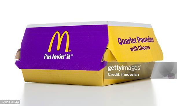 quarter pounder with cheese box - mcdonalds fast food restaurants stock pictures, royalty-free photos & images