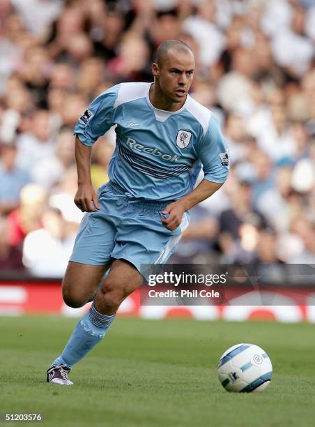 Stelios Giannakopoulos of Bolton in action during the Barclays Premiership match between Fulham and Bolton Wanderers at Craven Cottage on August 21,...