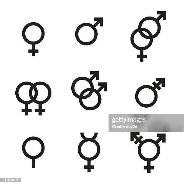 bildbanksillustrationer, clip art samt tecknat material och ikoner med gender symbols - human gender