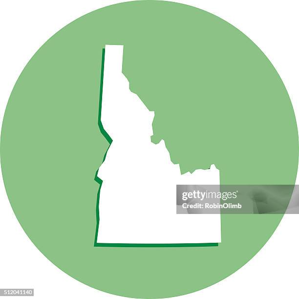 ilustraciones, imágenes clip art, dibujos animados e iconos de stock de partido icono de mapa idaho - idaho