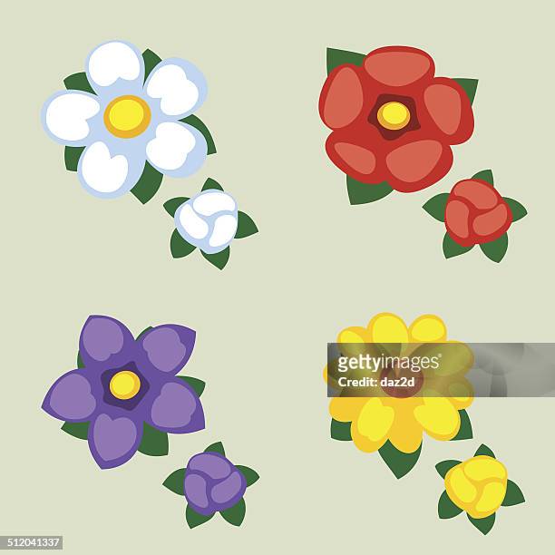 flower icons - violet flower stock illustrations