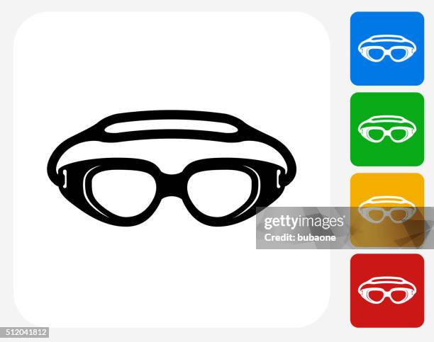 illustrations, cliparts, dessins animés et icônes de lunettes de natation icône à la conception graphique - lunettes de plongée