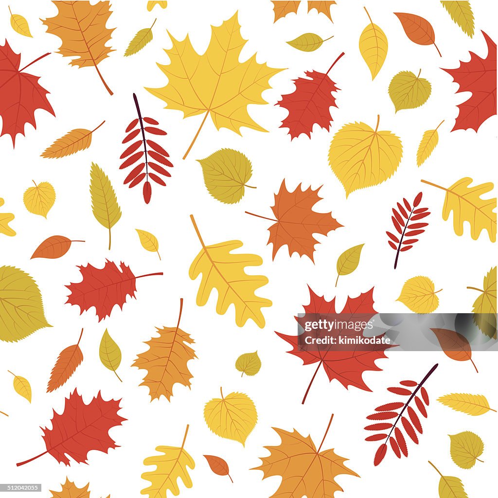 Autumn leaves seamless pattern