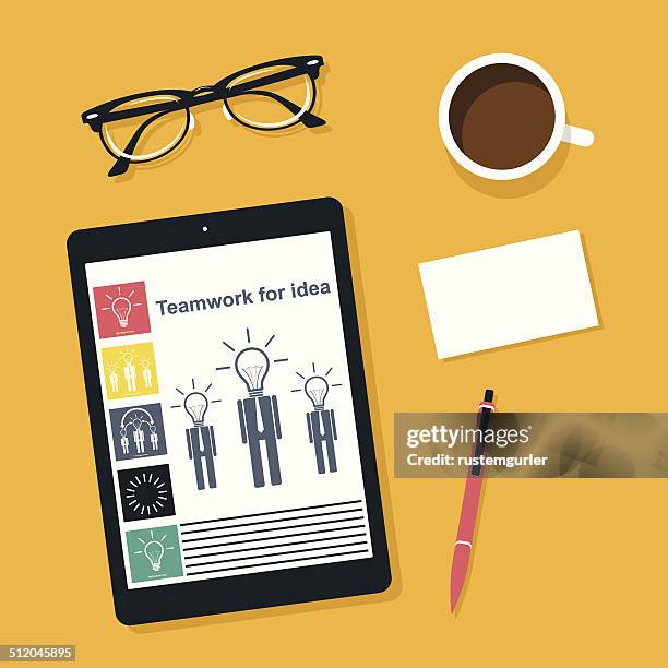 teamwork for idea - eyewear model stock illustrations