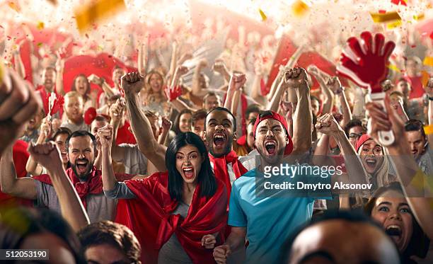 sport fans - cheering stock pictures, royalty-free photos & images