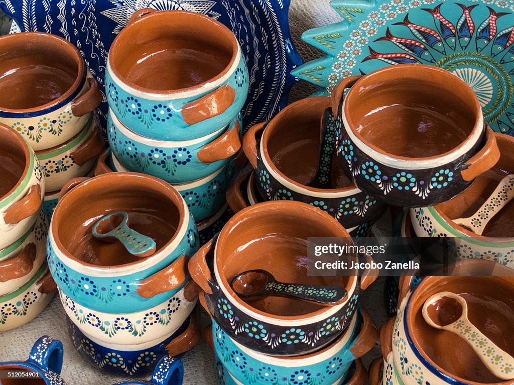Traditional pottery from Michoacan, Mexico
