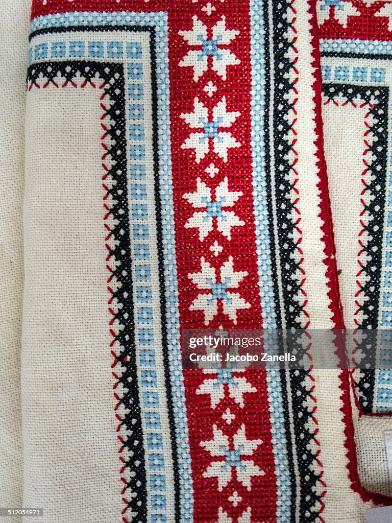 Detail of hand embroidered blouse
