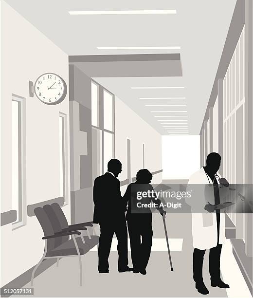 generalhospital - doctor corridor stock illustrations