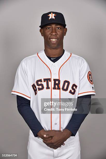 Edwar Cabrera of the Houston Astros poses during Photo Day on Wednesday, February 24, 2016 at Osceola County Stadium at Osceola Heritage Park in...