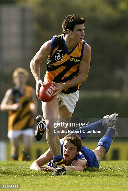 Sam Reddaway of the Dragons in action during the TAC Cup match between the Eastern Rangers and the Sandringham Dragons played at Box Hill Oval May15,...