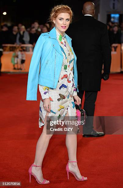 Ashley James arrives for the World Premiere of "Grimsby" at Odeon Leicester Square on February 22, 2016 in London, England.