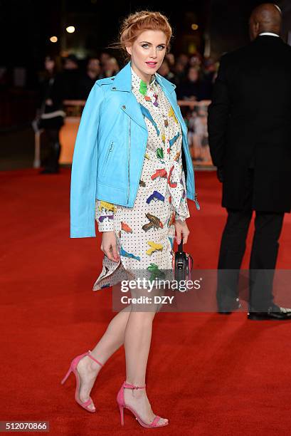 Ashley James arrives for the World Premiere of "Grimsby" at Odeon Leicester Square on February 22, 2016 in London, England.