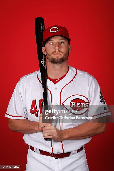 Tyler Holt of the Cincinnati Reds poses for a portrait during spring ...