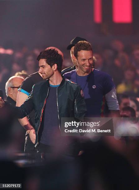 Coldplay accept the British Group award at the BRIT Awards 2016 at The O2 Arena on February 24, 2016 in London, England.