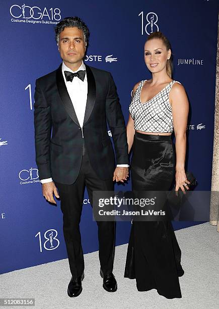 Actor Jaime Camil and wife Heidi Balvanera attend the 18th Costume Designers Guild Awards at The Beverly Hilton Hotel on February 23, 2016 in Beverly...