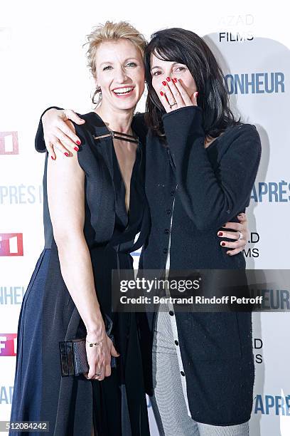 Actresses Alexandra Lamy and Zabou Breitman attend the "Apres Moi Le Bonheur" Paris Photocall at Cinema Gaumont Marignan on February 24, 2016 in...