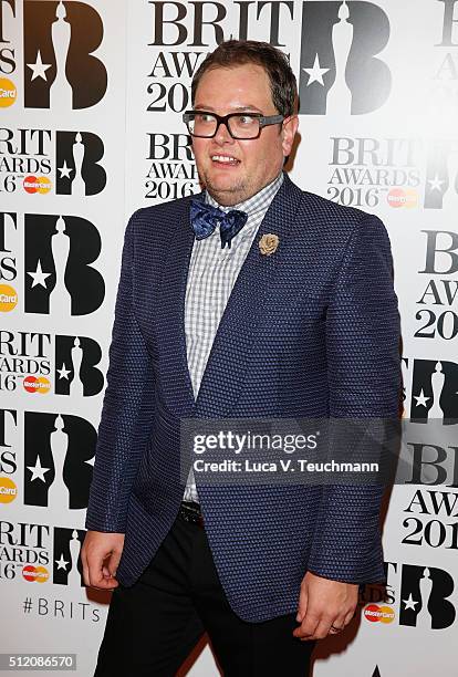 Alan Carr poses in the winners room at the BRIT Awards 2016 at The O2 Arena on February 24, 2016 in London, England.