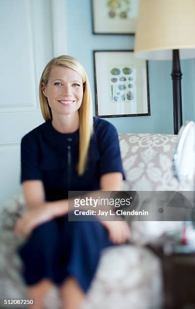 Actress and founder of Goop.com and Juice Beauty makeup Gwyneth Paltrow is photographed for Los Angeles Times on February 3, 2016 in Santa Monica,...