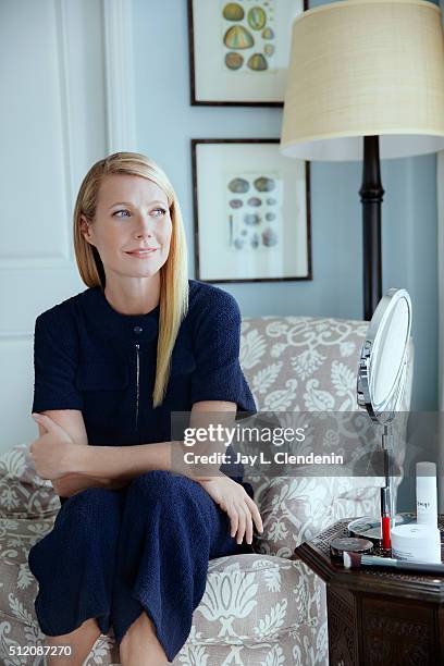 Actress and founder of Goop.com and Juice Beauty makeup Gwyneth Paltrow is photographed for Los Angeles Times on February 3, 2016 in Santa Monica,...