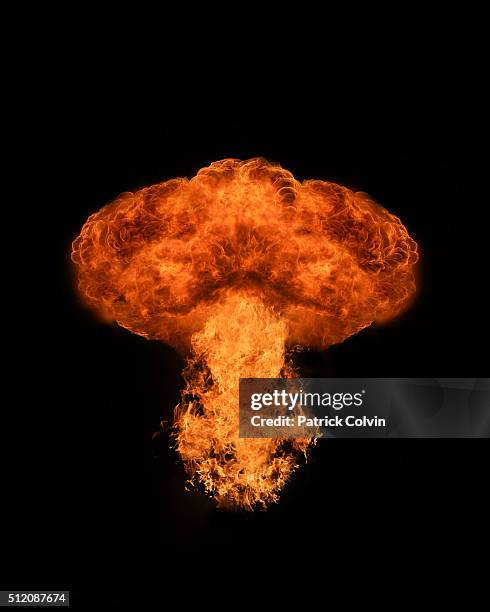 mushroom shaped fireball - mushroom cloud stock pictures, royalty-free photos & images