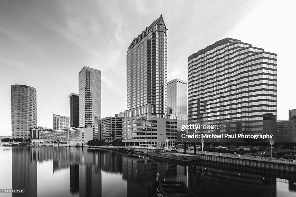 Tampa Skyline in Black and White