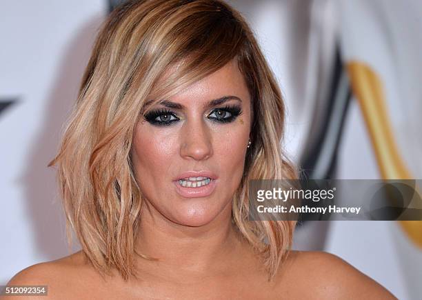 Caroline Flack attends the BRIT Awards 2016 at The O2 Arena on February 24, 2016 in London, England.