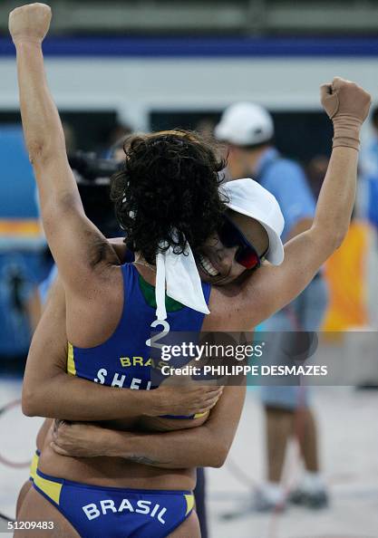 Shelda Brazilian Adriana Behar and Shelda Bede jubilate in the women's beach ...