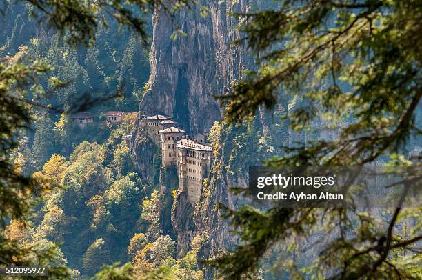 the sumela monastery in trabzon,turkey - trabzon stock-fotos und bilder