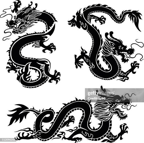 dragons - chinese dragon stock illustrations
