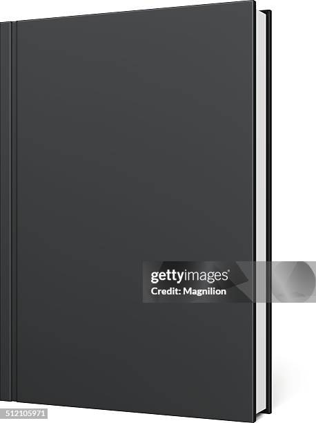 stockillustraties, clipart, cartoons en iconen met black blank book - blank book cover