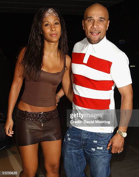 Musician Goldie and his wife arrive at the launch of RbK Ice Cream footwear collection and Billionaires Boys Club fashion range at The Sanderson...