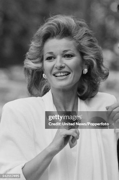 English actress Stephanie Beacham in London on 30th May 1986.