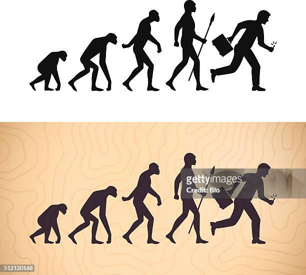 ilustraciones, imágenes clip art, dibujos animados e iconos de stock de evolución moderna - evolución humana