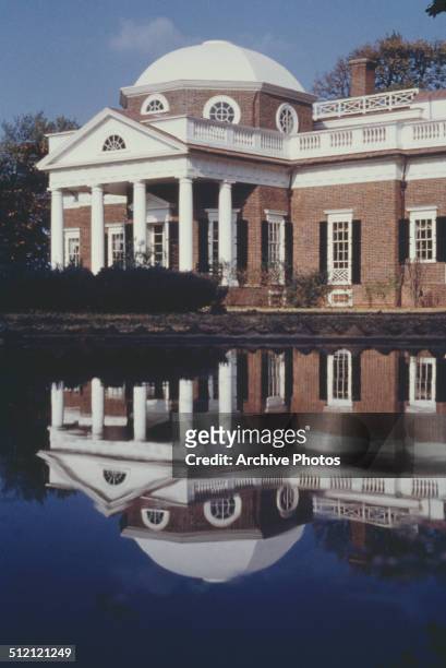 Monticello, the plantation of US President Thomas Jefferson, near Charlottesville, Virginia, USA, circa 1960.