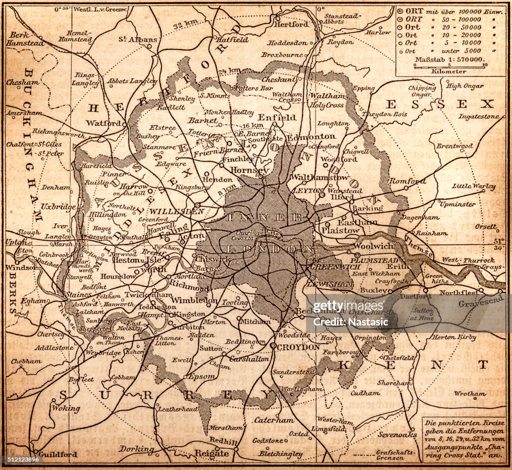 Historic map of London (18th Century)