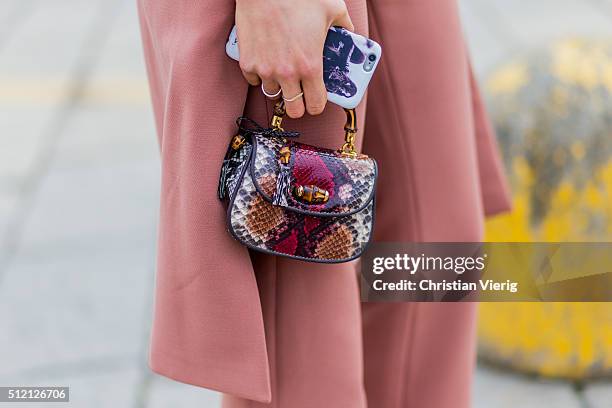 Sara Nicole Rossetto wearing a Gucci bag seen outside Gucci during Milan Fashion Week Fall/Winter 2016/17 on February 24, 2016 in Milan, Italy