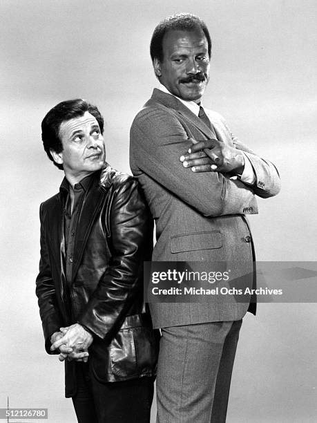 Actors Joe Pesci and Fred Williamson pose for a portrait for the TV show "Half-Nelsonr" in March 1985.