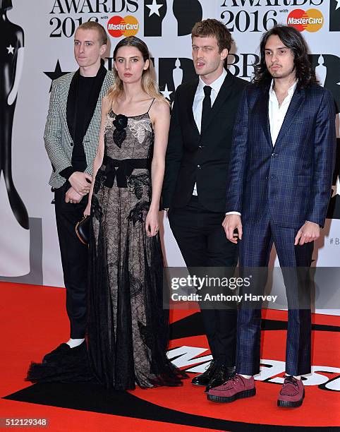 Wolf Alice attends the BRIT Awards 2016 at The O2 Arena on February 24, 2016 in London, England.