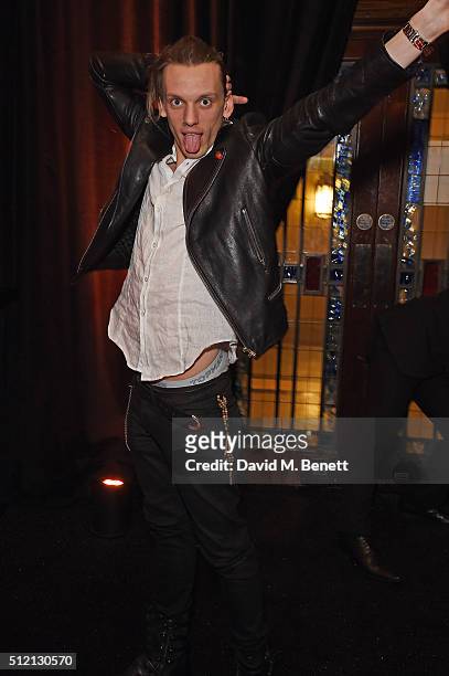 Jamie Campbell Bower attends the Warner Music Group & Ciroc Vodka Brit Awards after party at Freemasons Hall on February 24, 2016 in London, England.