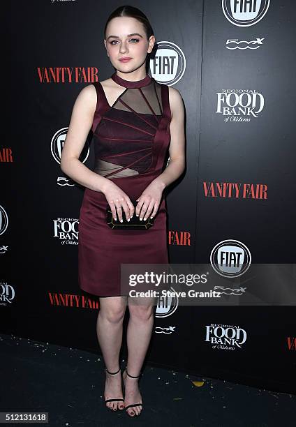 Joey King arrives at the Vanity Fair And FIAT Toast To "Young Hollywood" at Chateau Marmont on February 23, 2016 in Los Angeles, California.